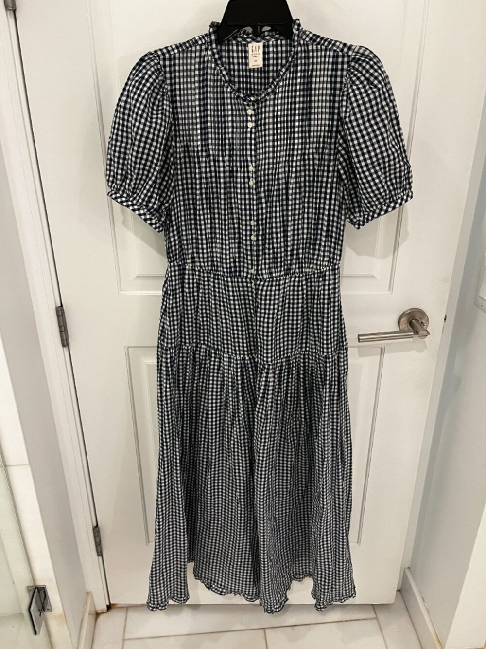 NWOT Gap X DOEN Gingham Tiered Maxi Dress Sz XXS - Picture 10 of 15